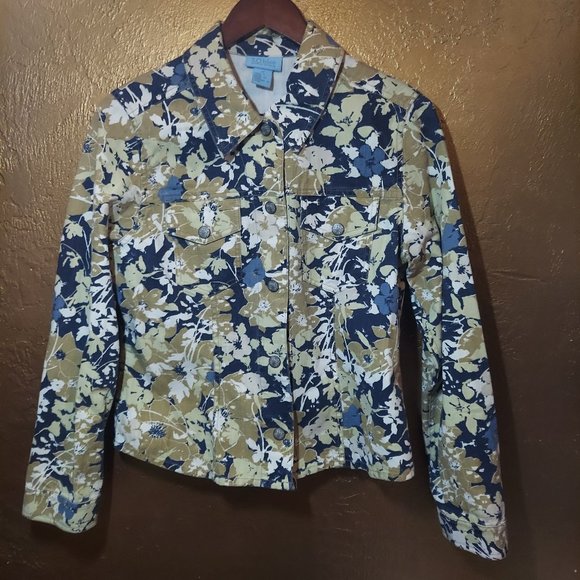 Sigrid Olsen Jackets & Blazers - Vintage Sigrid Olsen So Blue Floral Jacket